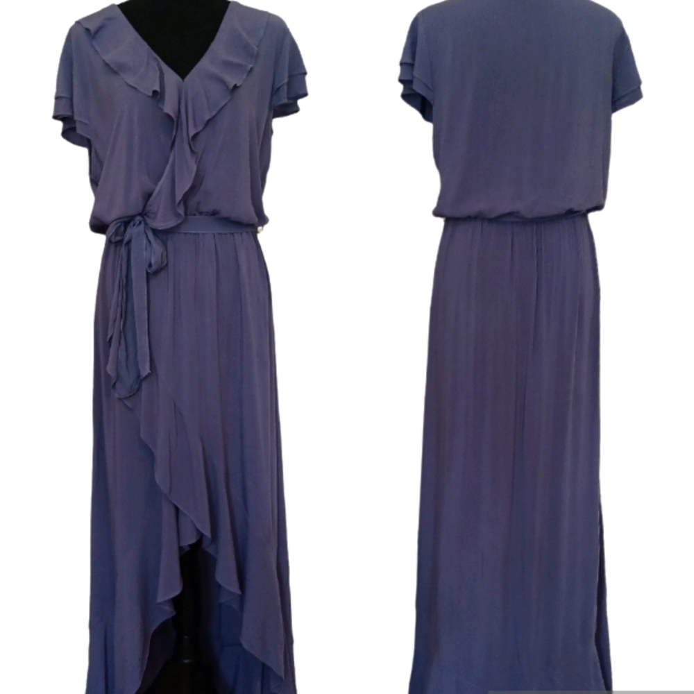 NEW Young Fabulous & Broke YFB On The Road Ruffle Hi Lo Maxi Dress Sz Med NWOT